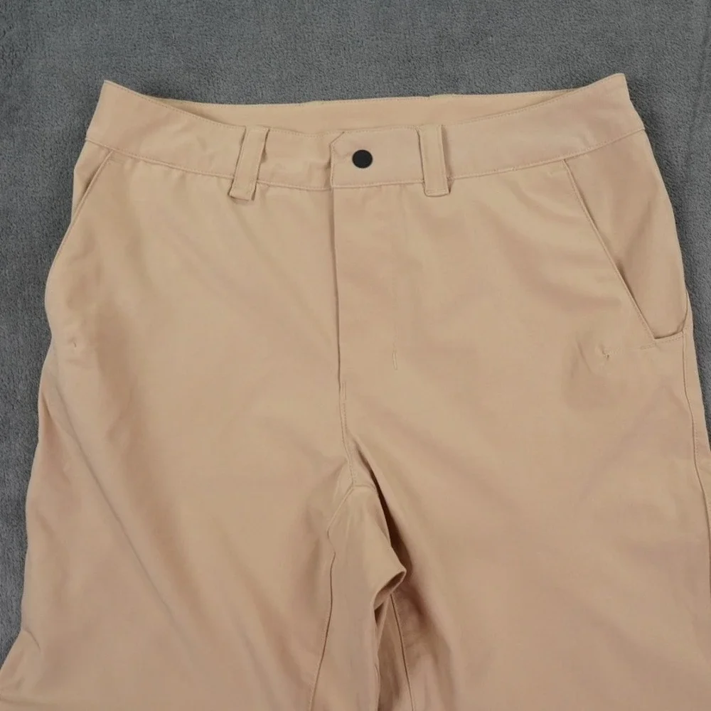 The North Face Convertible Pants Men 30x32 Tan Khaki Hiking Zip Off Logo Pants